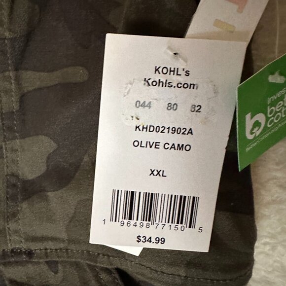 Olive Camo Print Overall Style Dress Size XXL NWT Pockets Adjustable Straps - Picture 5 of 7